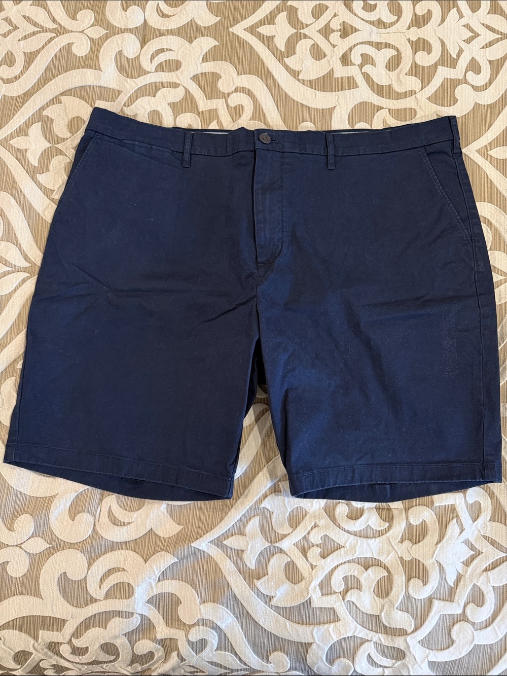 Tommy Hilfiger Navy Flat-Front Chino Shorts